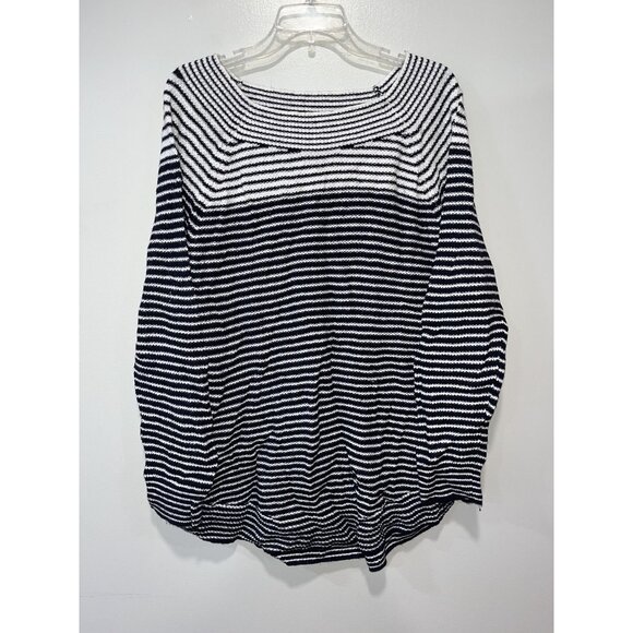 Loft Black &‎ White Striped Sweater, XL - Picture 1 of 7